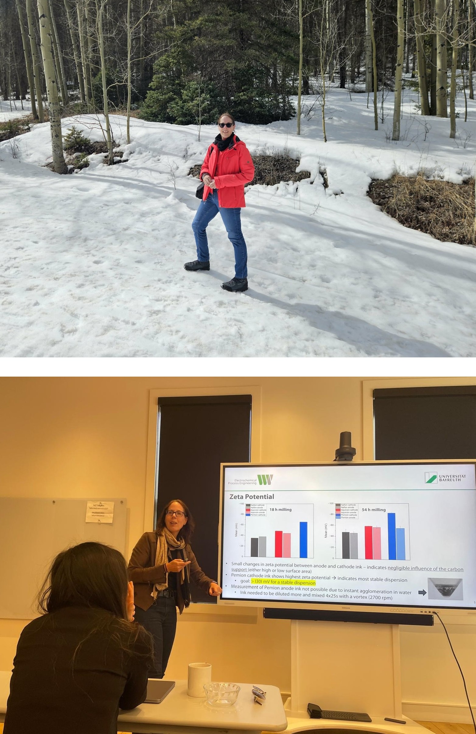 Christina Roth im Schnee und Workshop